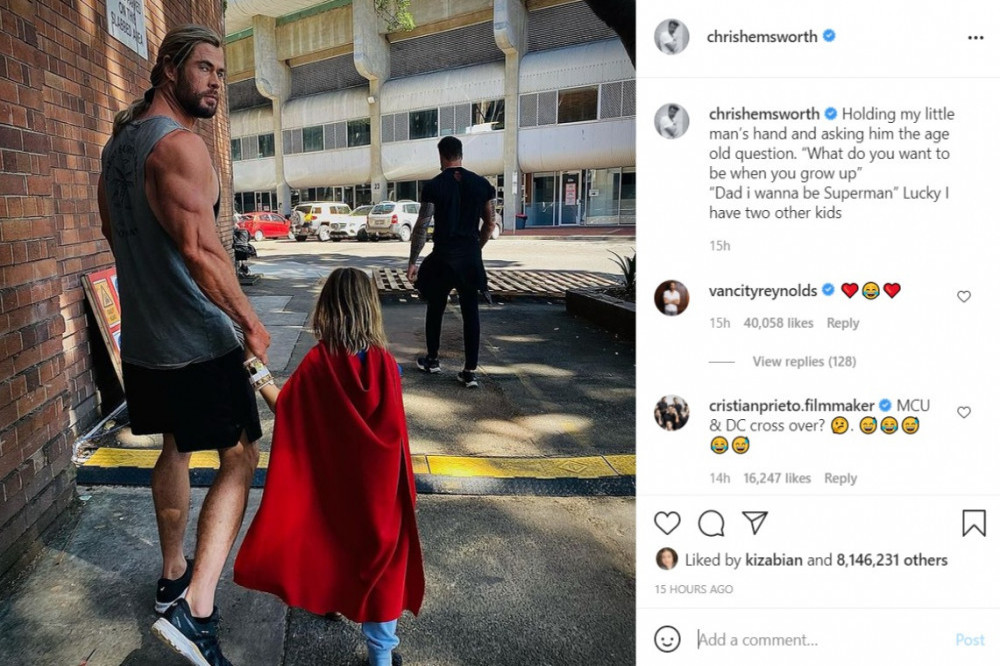 Chris Hemsworth's Instagram (c) post