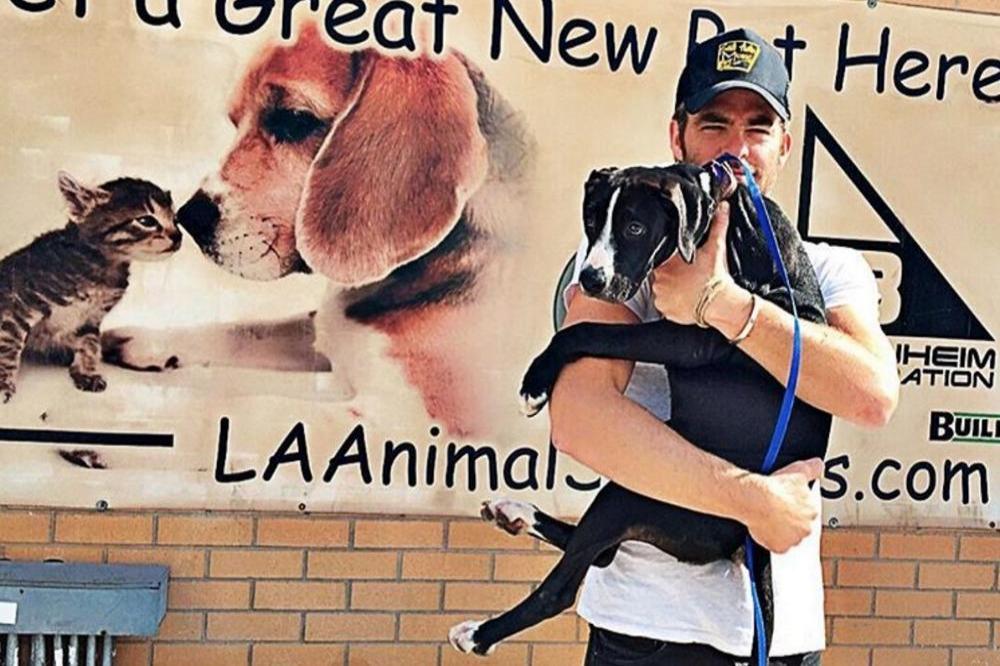 Chris Pine at the North Central Shelter LA