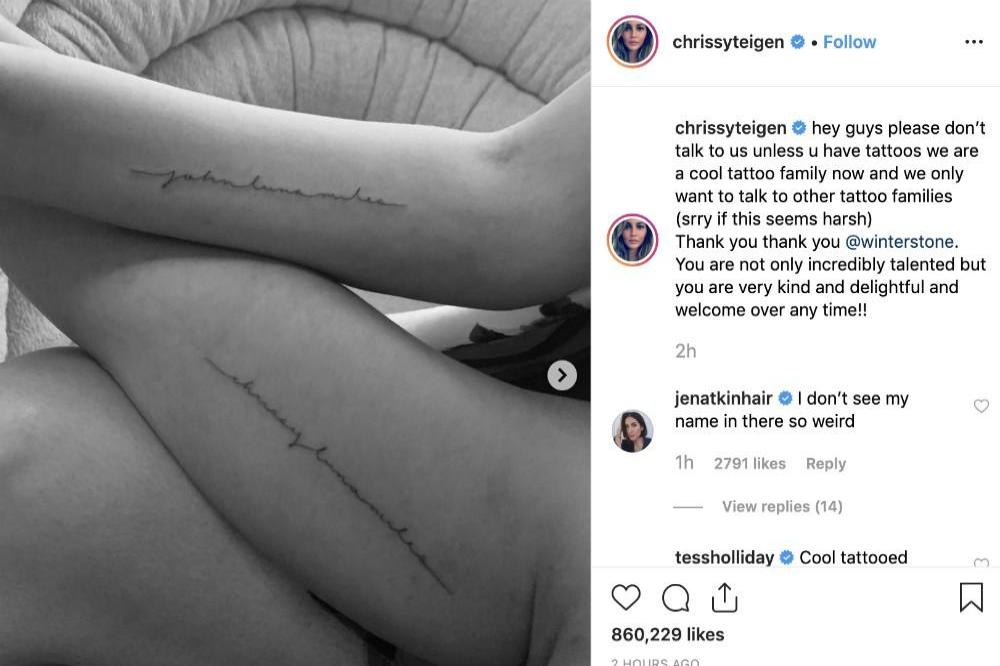 Chrissy Teigen's Instagram (c) post