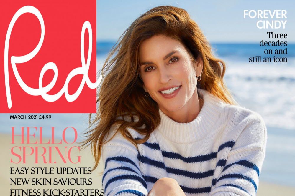Cindy Crawford covers March issue of Red