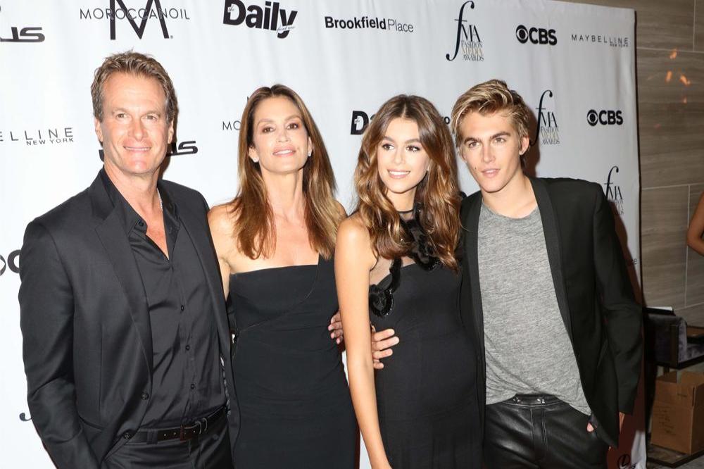 Cindy Crawford, her husband and their two children