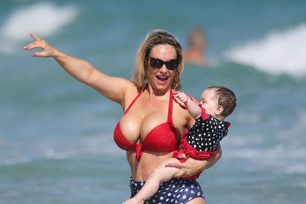 Coco Austin with baby Chanel