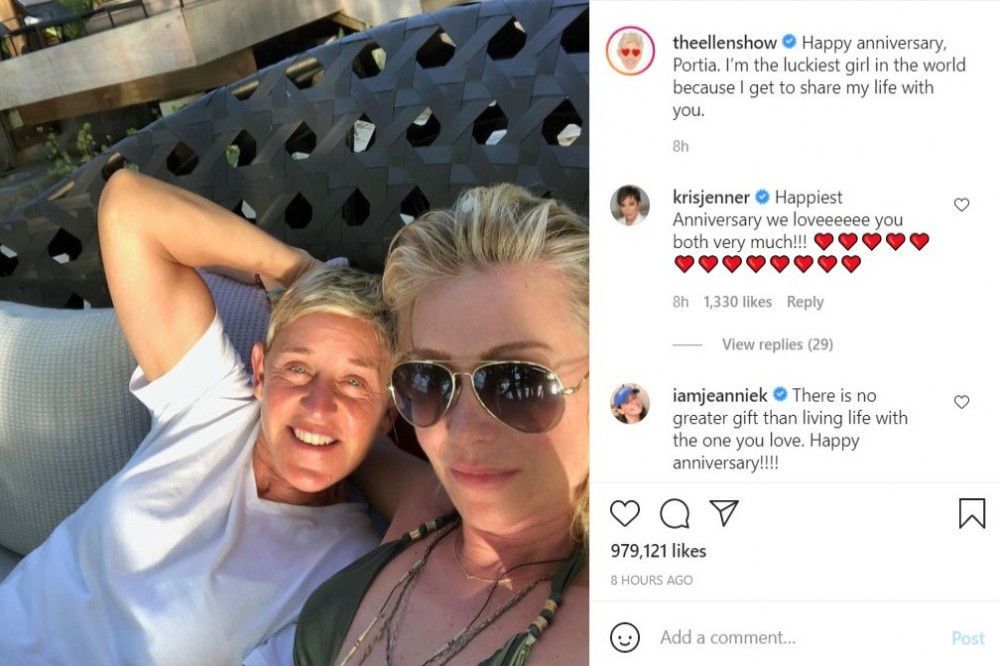 Ellen DeGeneres and Portia de Rossi via Instagram (c)