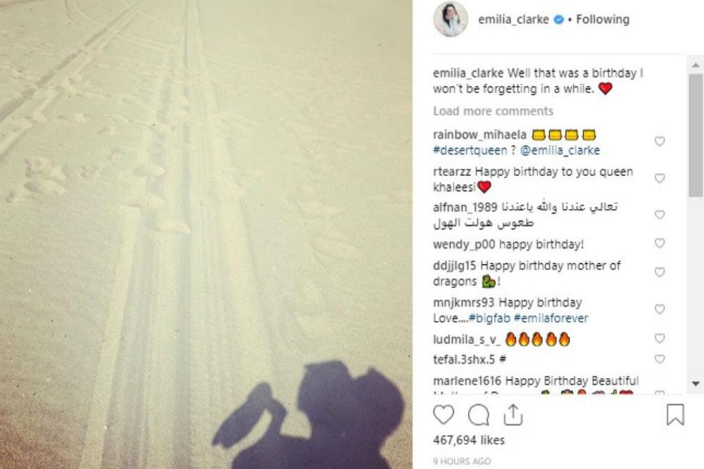 Emilia Clarke's mystery post (c) Instagram