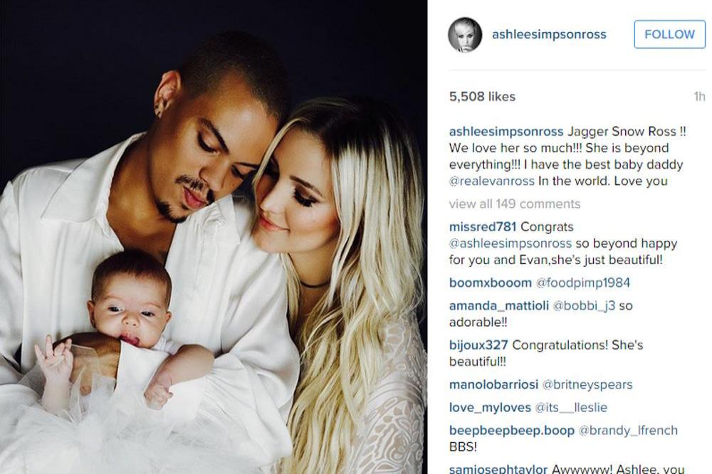 Evan Ross, Ashlee Simpson and baby Jagger