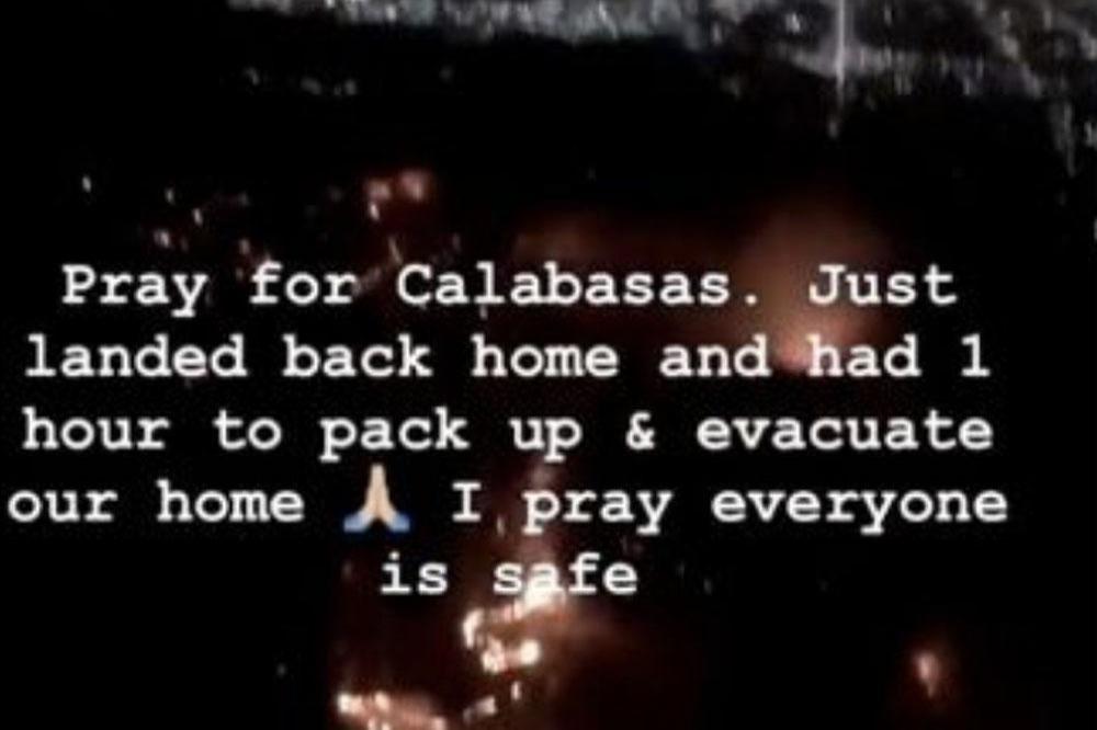 Fire in Calabasas, California (c) Kim Kardashian West 