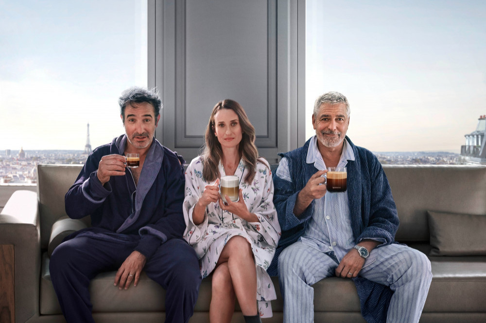 George Clooney loved making the new Nespresso ad with Jean Dujardin and Camille Cottin
