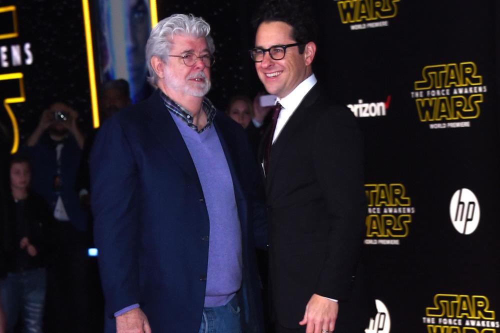 George Lucas with J.J. Abrams at Star Wars world premiere