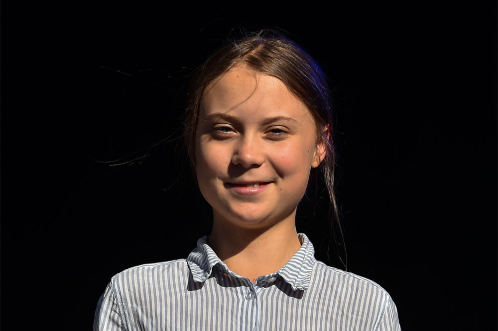 Greta Thunberg making a speech in 2019