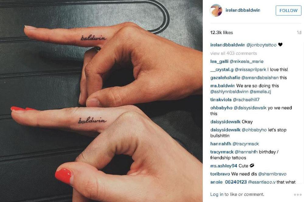 Hailey and Ireland Baldwin's matching tattoos (c) Instagram