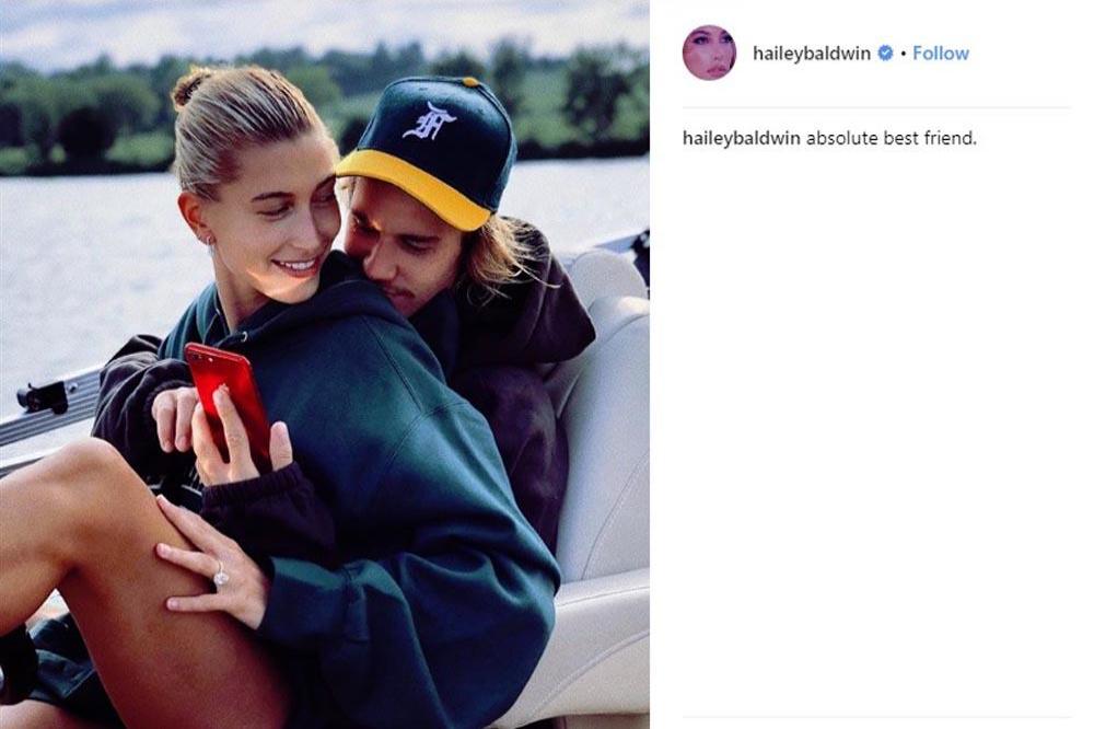 Hailey Baldwin and Justin Bieber (c) Instagram