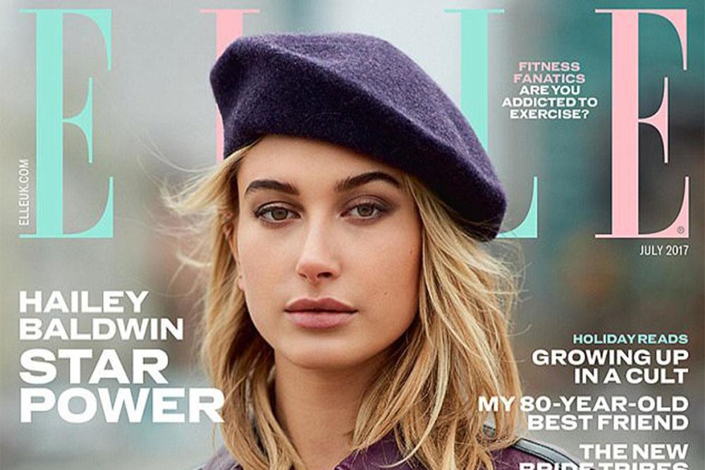 Hailey Baldwin on the cover of Elle magazine