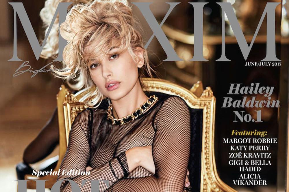 Hailey Baldwin on the cover of Maxim magazine