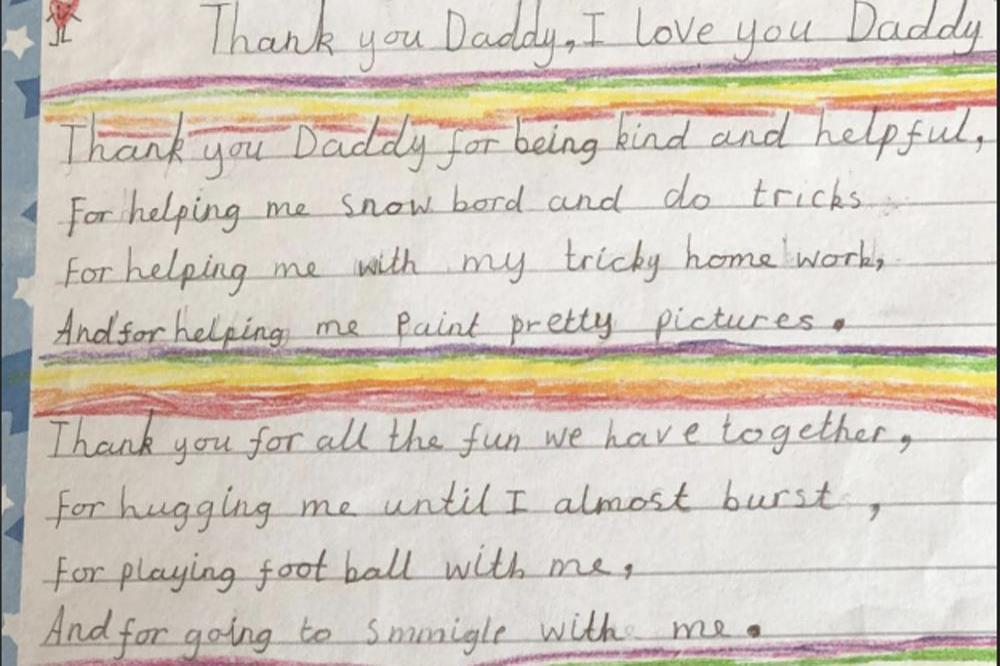 Harper Beckham's letter to dad (c) Instagram 