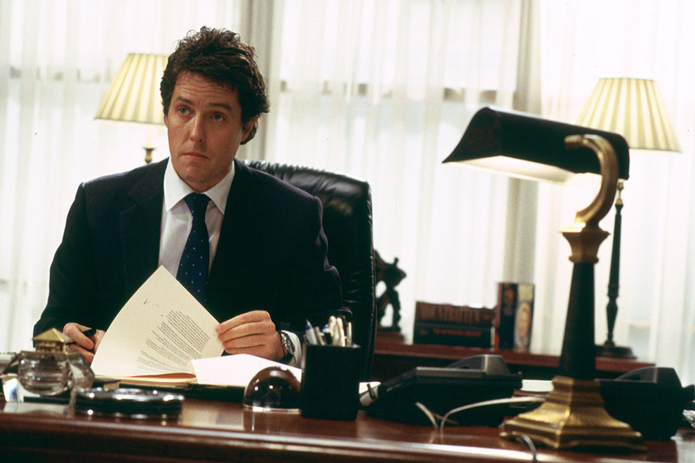 Hugh Grant as The Prime Minister in Love Actually / Working Title Films