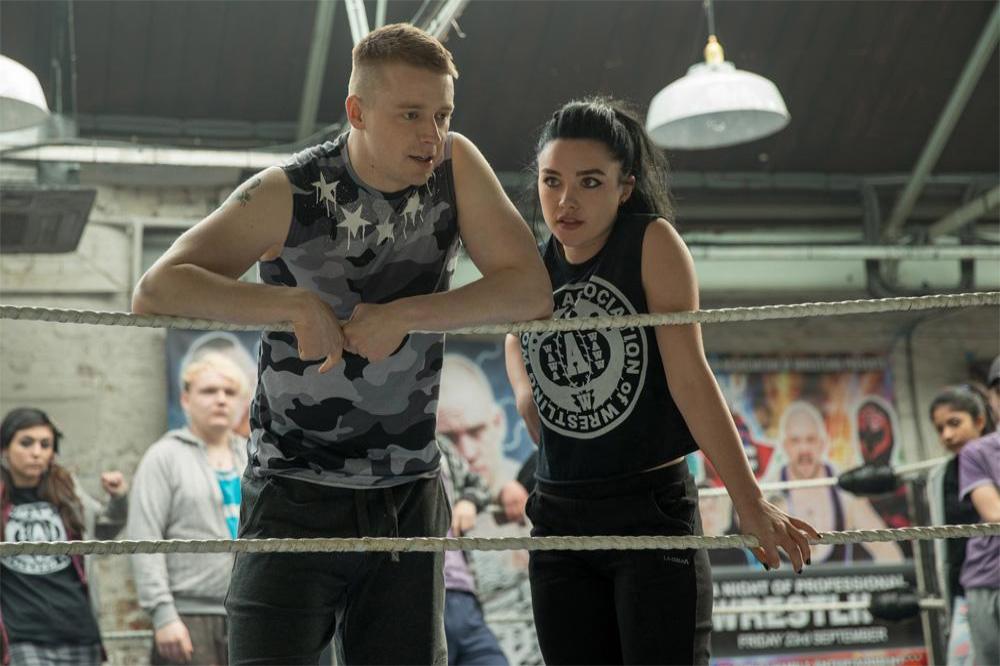 Jack Lowden and Florence Pugh in Fighting with My Family