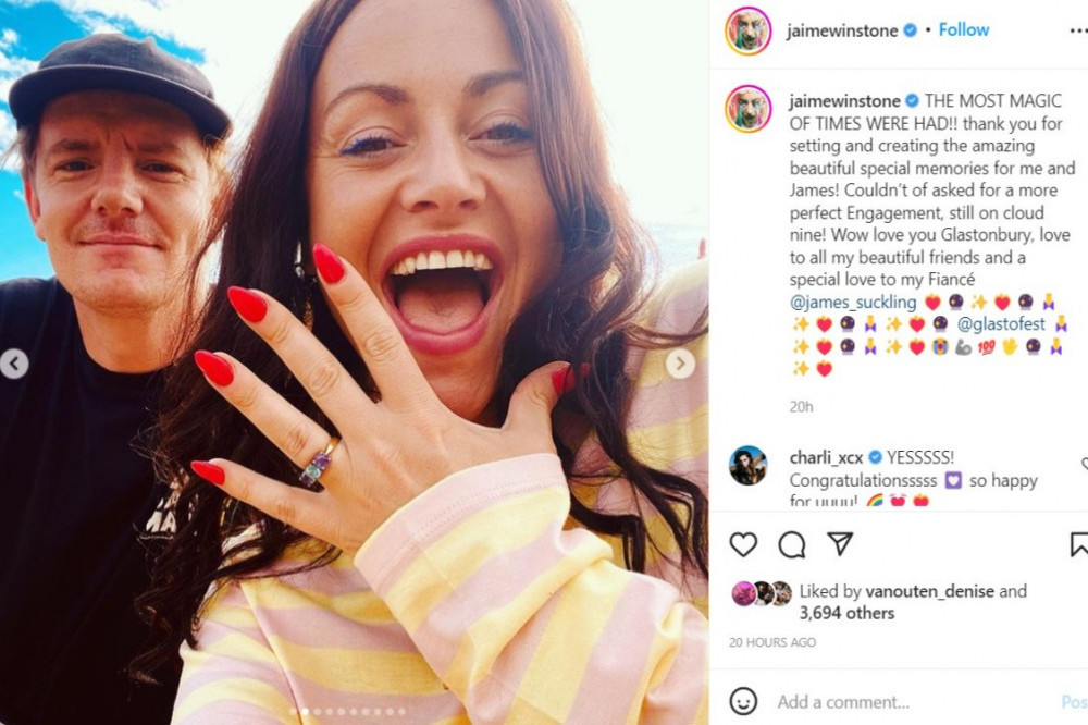 Jaime Winstone has confirmed her engagement to James Suckling - Instagram