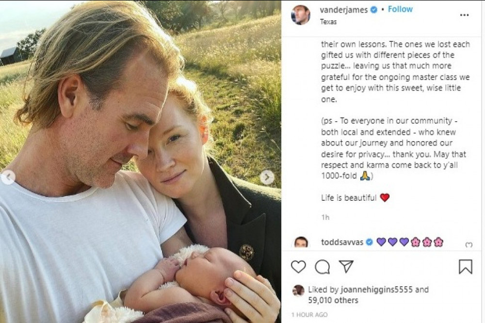 James and Kimberly Van Der Beek have had another baby (c) Instagram