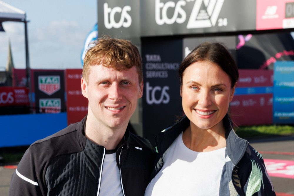 Jamie Borthwick and Emma Barton ran the London Marathon together as their EastEnders characters