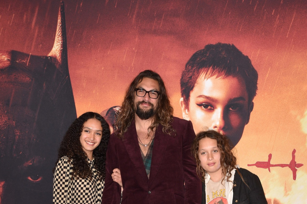 Jason Momoa and kids show support for Zoe Kravitz at The Batman premiere