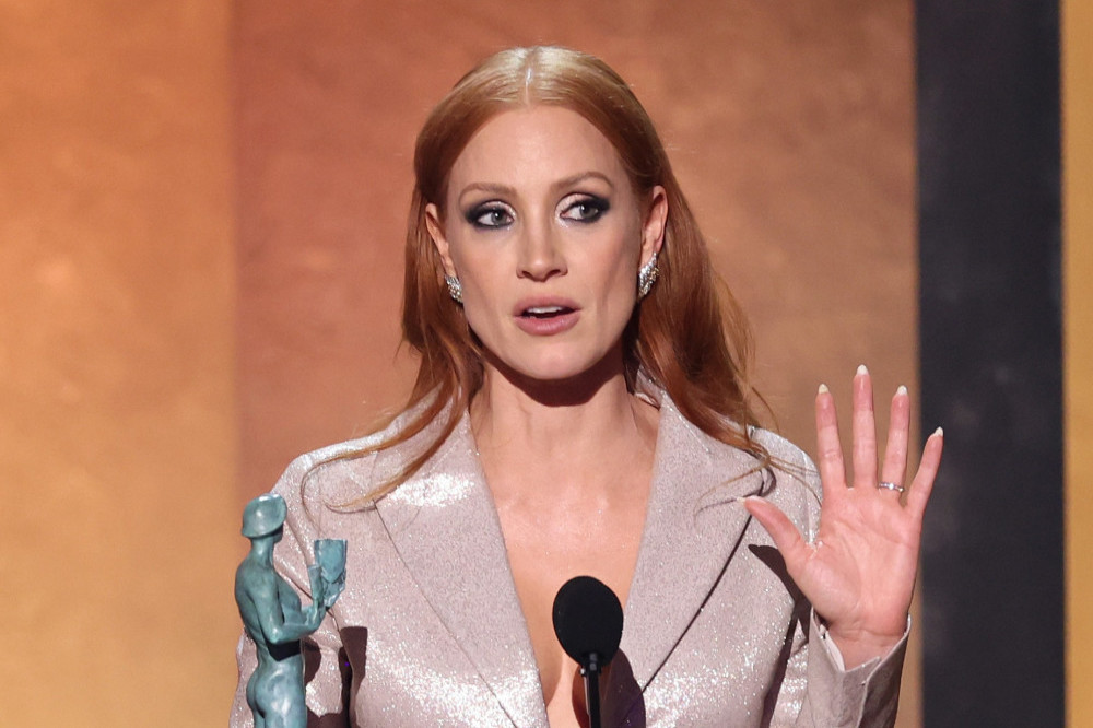 Jessica Chastain was embarrassed by her shocked expression when she won a SAG Award
