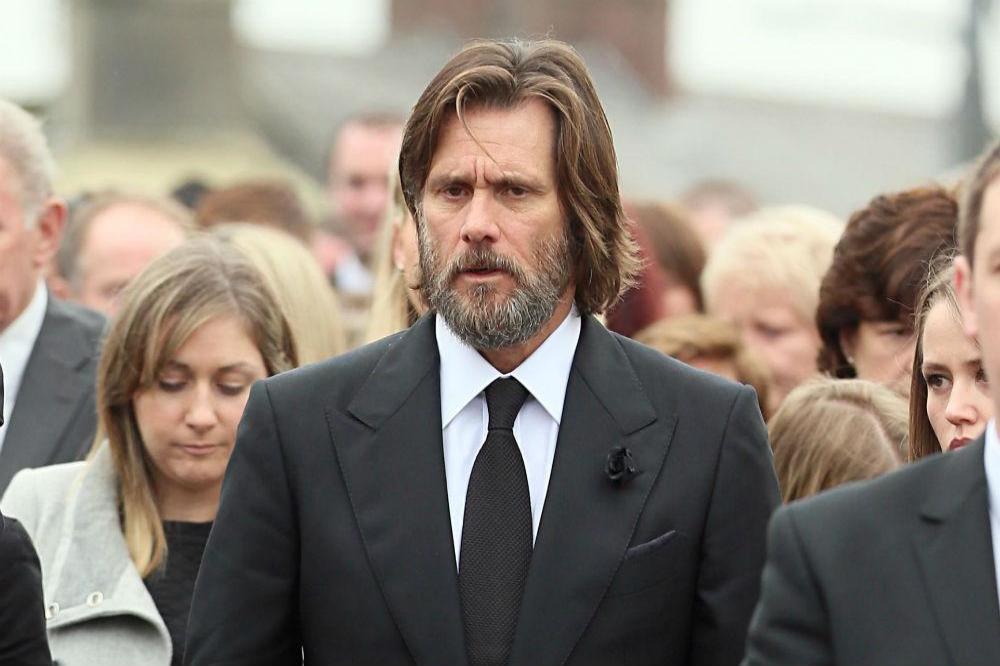 Jim Carrey at the funeral service