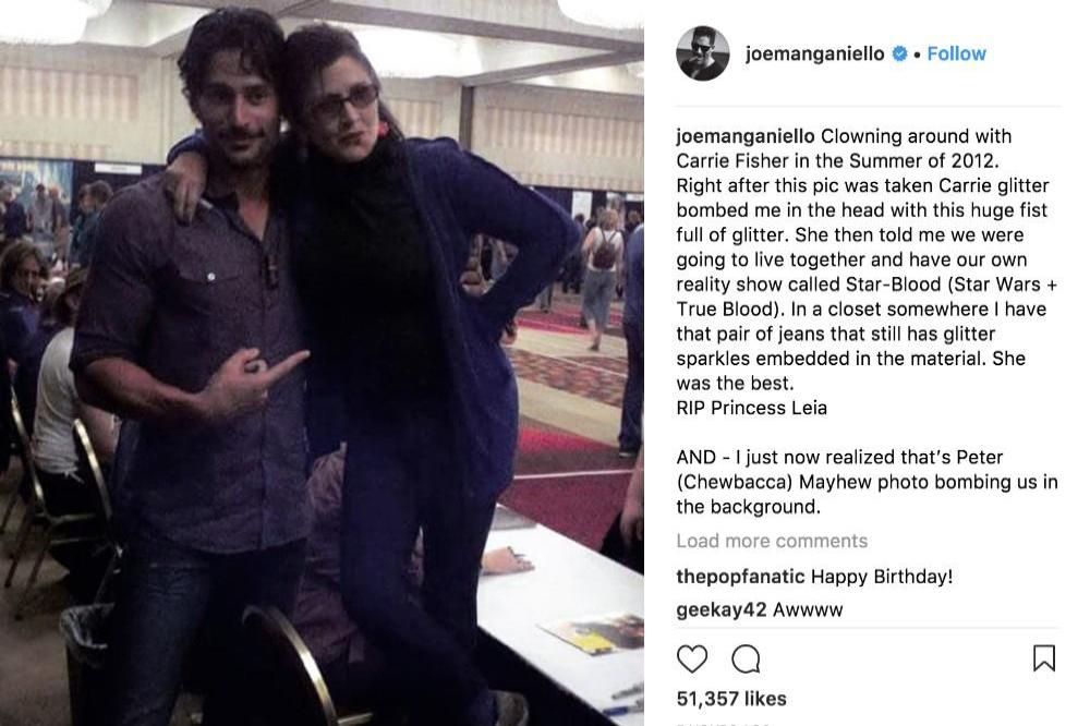 Joe Manganiello and Carrie Fisher via Instagram (c)