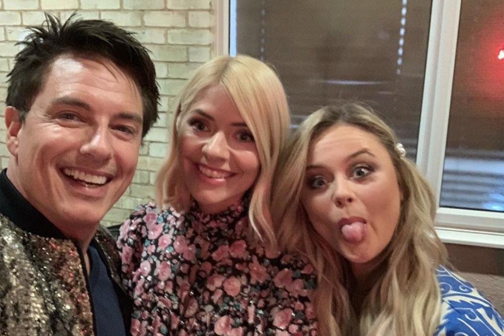 John Barrowman, Holly Willoughby and Emily Atack (c) Instagram 