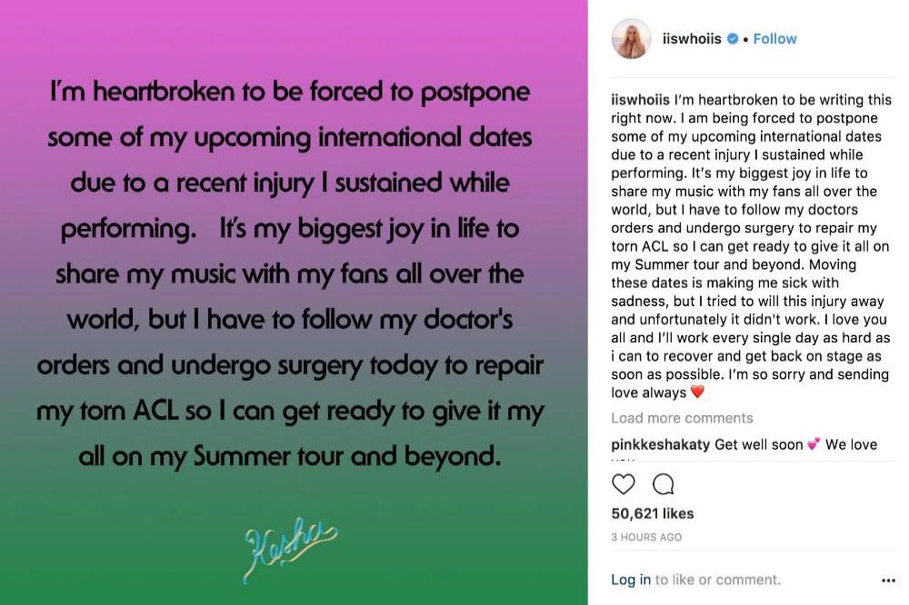 Kesha's note on Instagram (c)