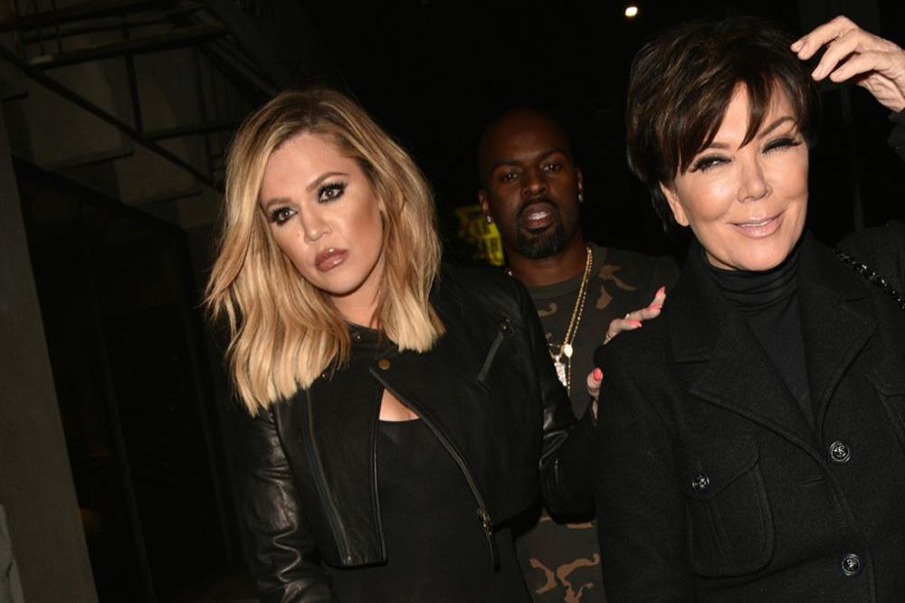 Khloé Kardashian with mother Kris Jenner and her boyfriend Corey Gamble