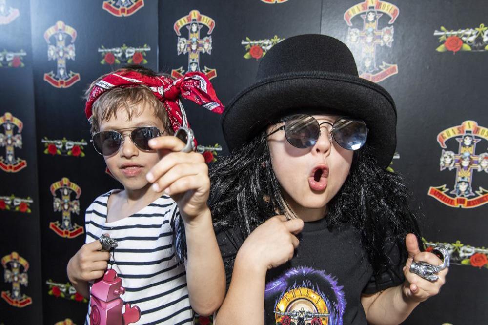Kids enjoy Guns N' Roses pop-up 