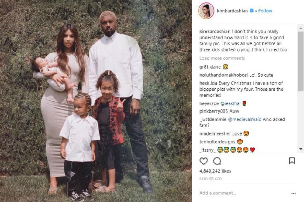 Kim, Kanye and their children (c) Instagram