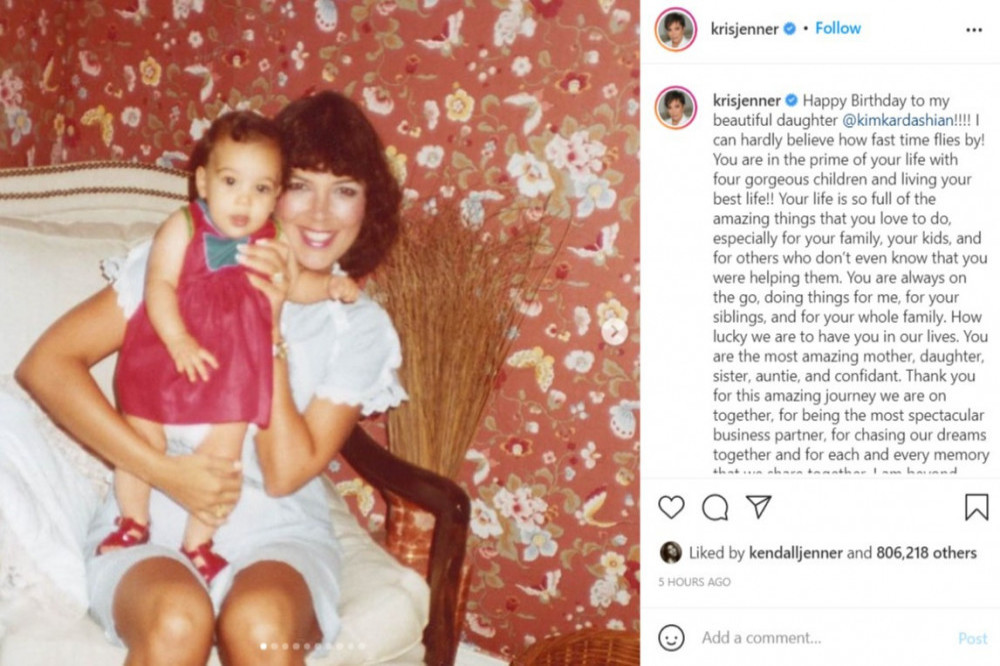 Kris Jenner's Instagram (c) post