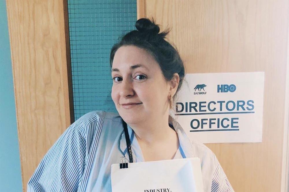 Lena Dunham at Industry office (c) Instagram 