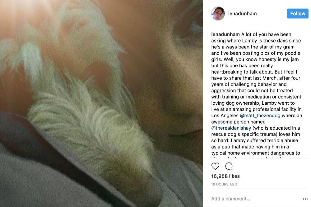 Lena Dunham with Lamby via Instagram (c)