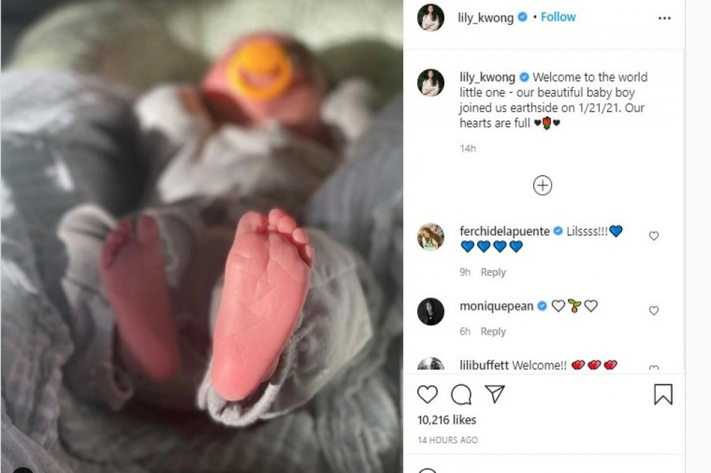 Lily Kwong's baby announcement (c) Instagram
