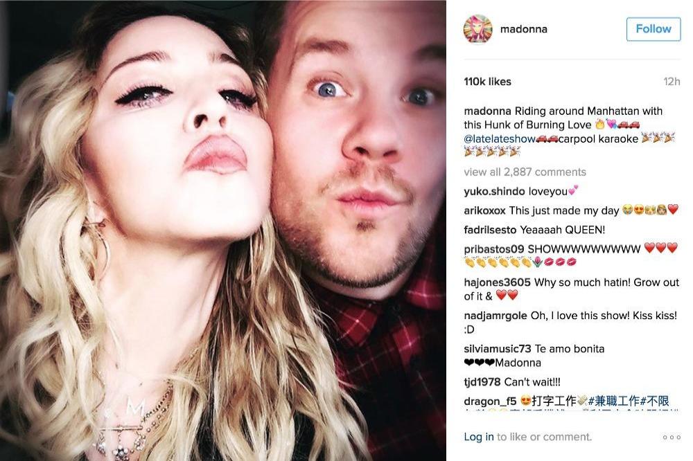Madonna and James Corden (c) Instagram