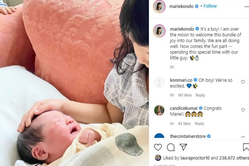 Marie Kondo's baby son (c) Instagram