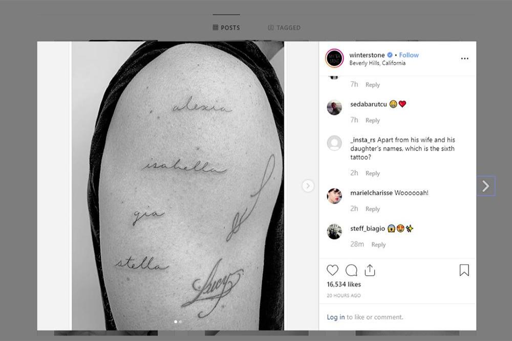Matt Damon's tattoo (c) Instagram