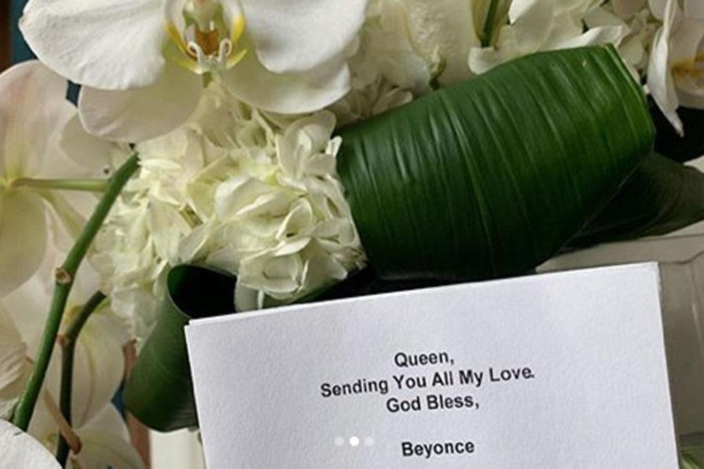 Megan Thee Stallion's flowers from Beyonce (c) Instagram 