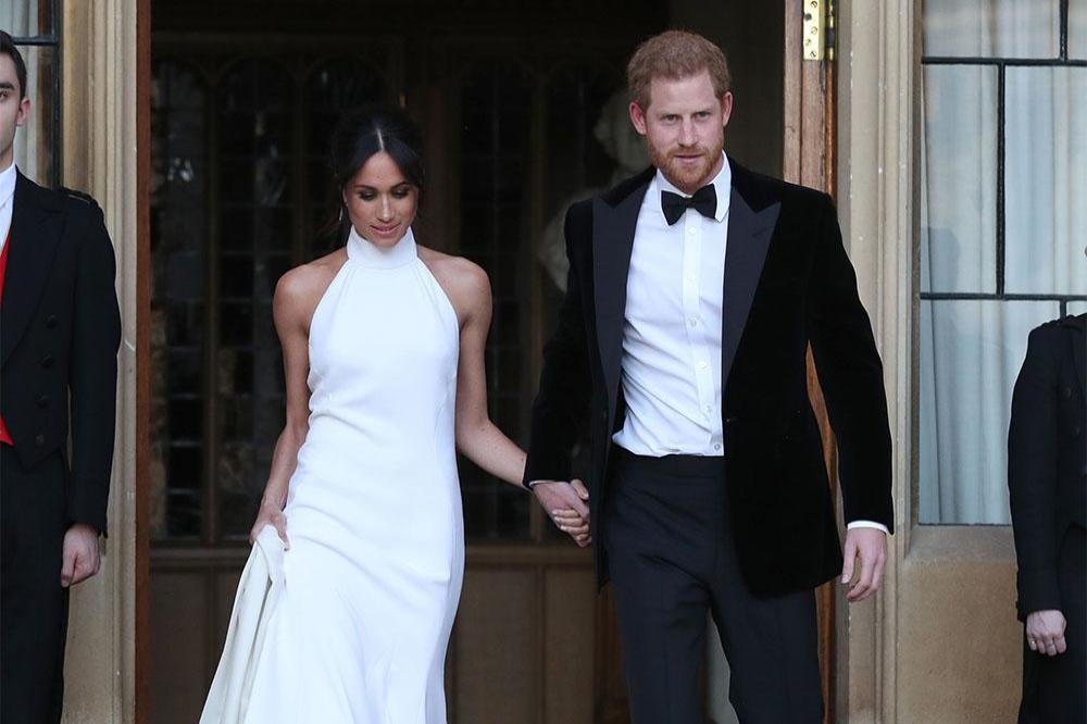 The Duke and Duchess of Sussex head to their evening reception