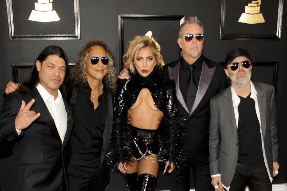 Metallica and Lady Gaga at the 2017 Grammys