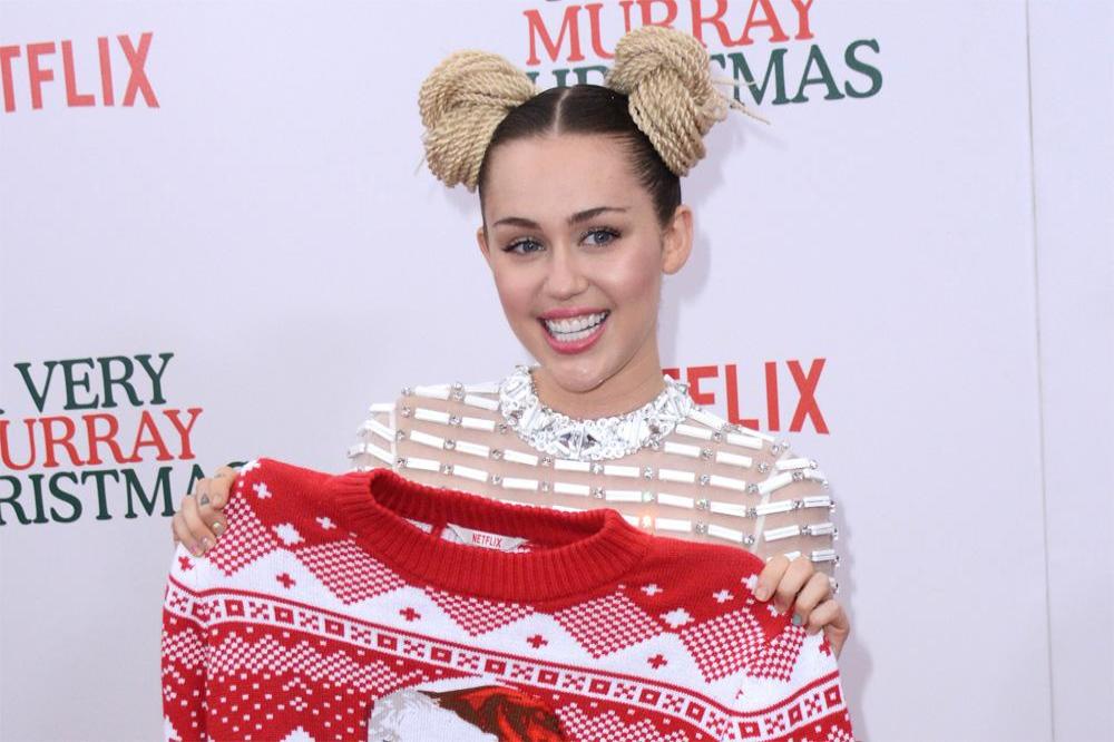Miley Cyrus at A Very Murray Xmas premiere
