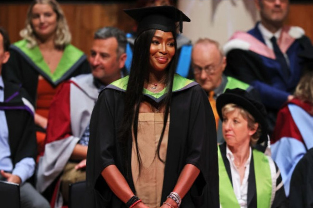 Naomi Campbell celebrated getting an honourary doctorate.
