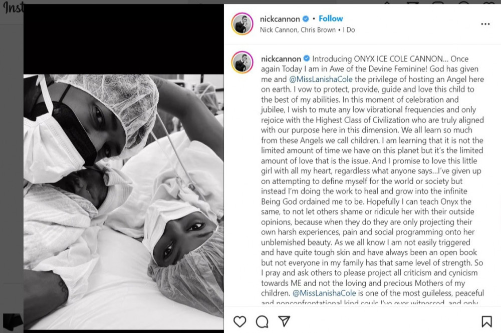 Nick Cannon has had a daughter with LaNisha Cole (c) Instagram