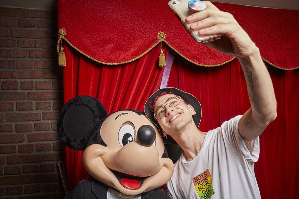 Olly Alexander with Mickey Mouse