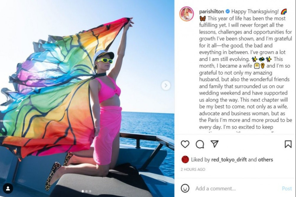 Paris Hilton's Instagram post (c)