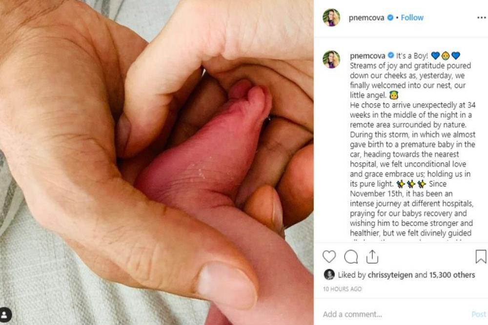 Petra Nemcova's baby announcement (c) Instagram