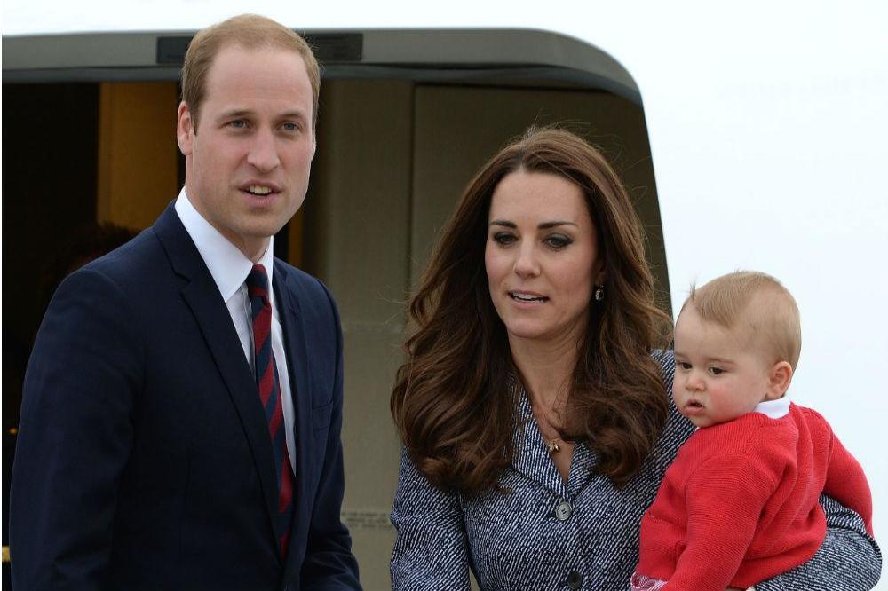 Britain's Duke and Duchess of Cambridge with Prince George