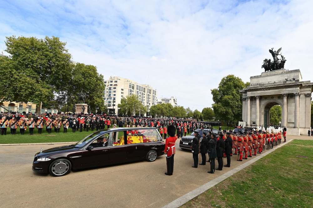 Queen Elizabeth's coffin passed through the streets of London